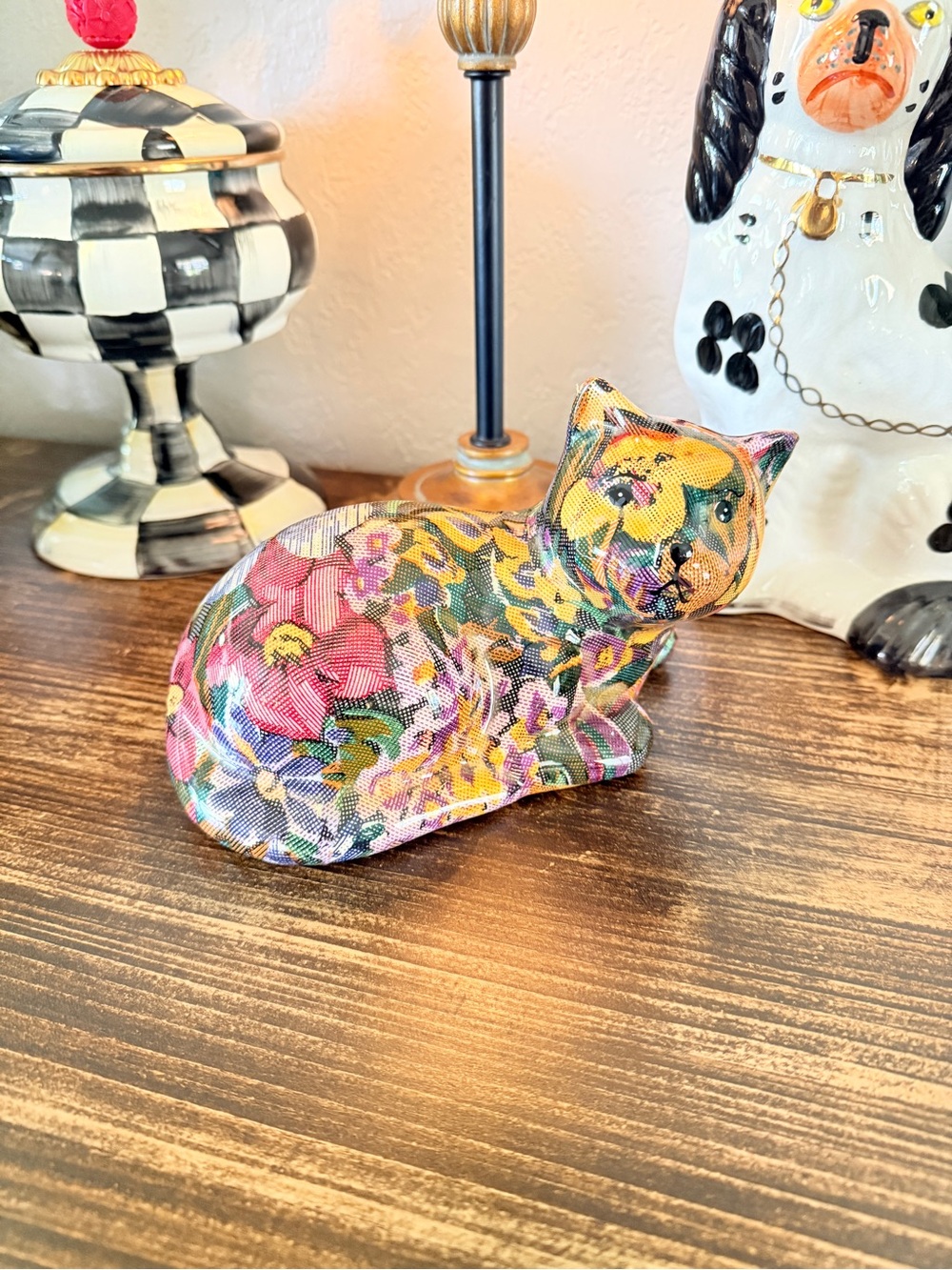 Vintage Joan Baker Patchwork Porcelain Cat - Picture 8 of 16